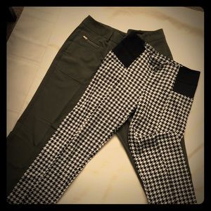 BOUNDEL dressy green and pattern pants